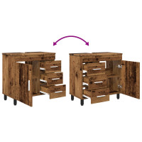 Produktbild för Badrums vaskenhet Gammalt trä 60 x 35 x 60 cm Konstruerat trä