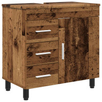Produktbild för Badrums vaskenhet Gammalt trä 60 x 35 x 60 cm Konstruerat trä