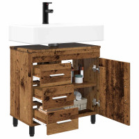 Produktbild för Badrums vaskenhet Gammalt trä 60 x 35 x 60 cm Konstruerat trä