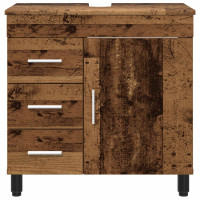 Produktbild för Badrums vaskenhet Gammalt trä 60 x 35 x 60 cm Konstruerat trä