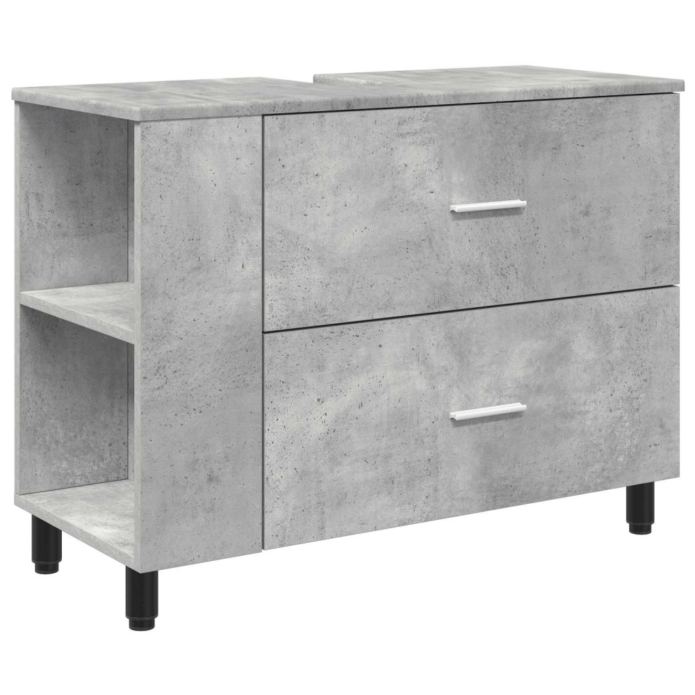Produktbild för Badrums vaskenhet Betonggrå 80 x 35 x 60 cm Konstruerat trä