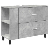 Produktbild för Badrums vaskenhet Betonggrå 80 x 35 x 60 cm Konstruerat trä