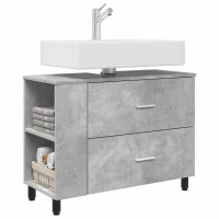 Produktbild för Badrums vaskenhet Betonggrå 80 x 35 x 60 cm Konstruerat trä