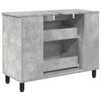 Produktbild för Badrums vaskenhet Betonggrå 80 x 35 x 60 cm Konstruerat trä