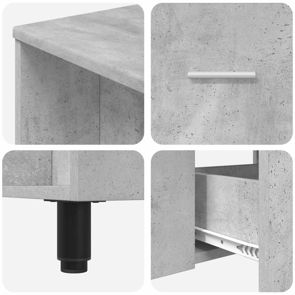 Produktbild för Badrums vaskenhet Betonggrå 80 x 35 x 60 cm Konstruerat trä