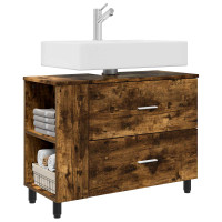 Produktbild för Badrums vaskenhet Rökt ek 80 x 35 x 60 cm Konstruerat trä