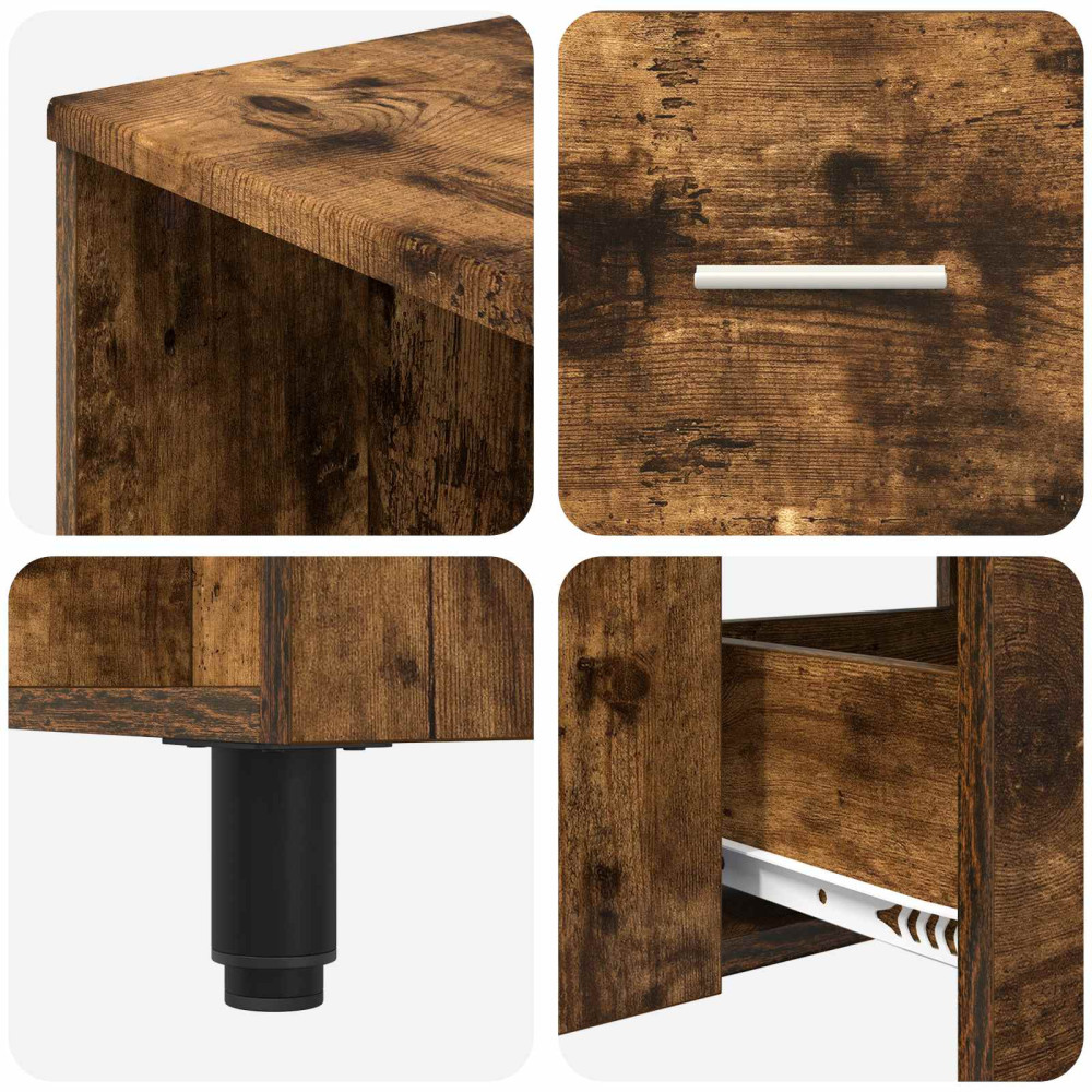 Produktbild för Badrums vaskenhet Rökt ek 80 x 35 x 60 cm Konstruerat trä