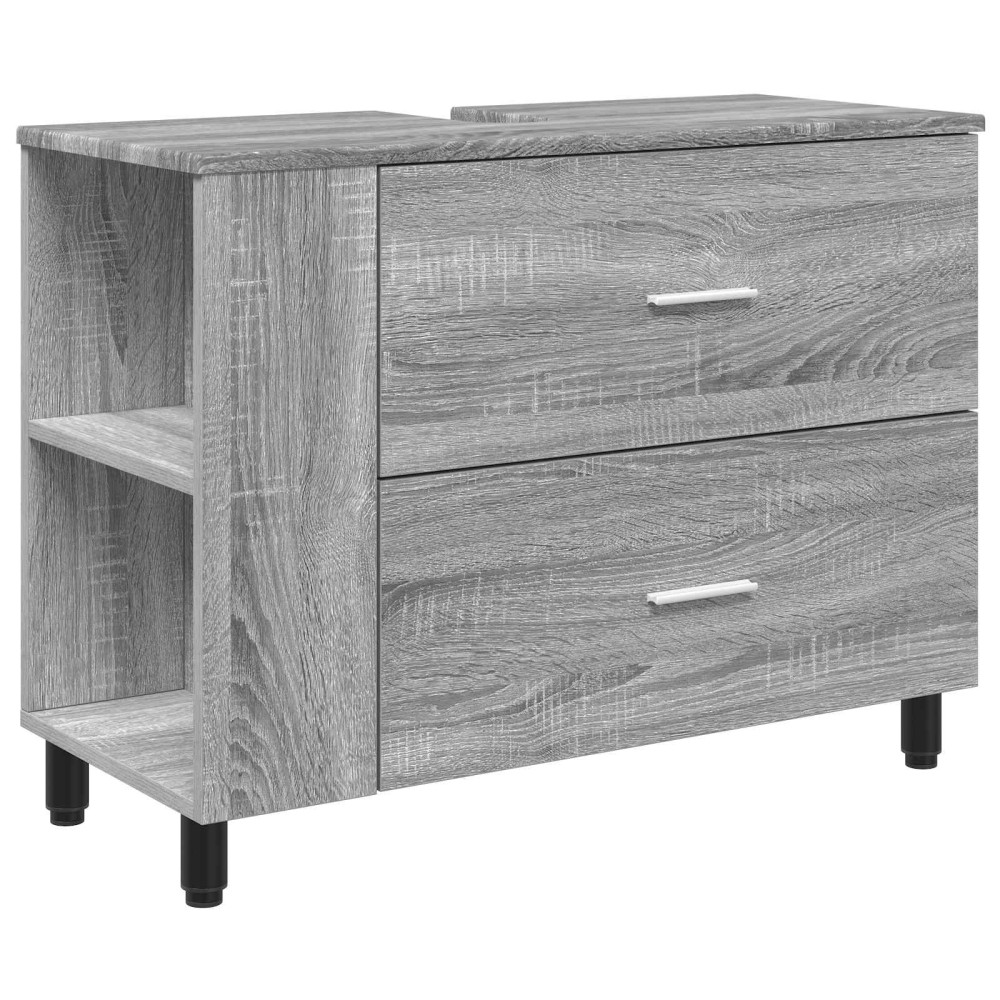 Produktbild för Badrums vaskenhet Grå Sonoma 80 x 35 x 60 cm Konstruerat trä