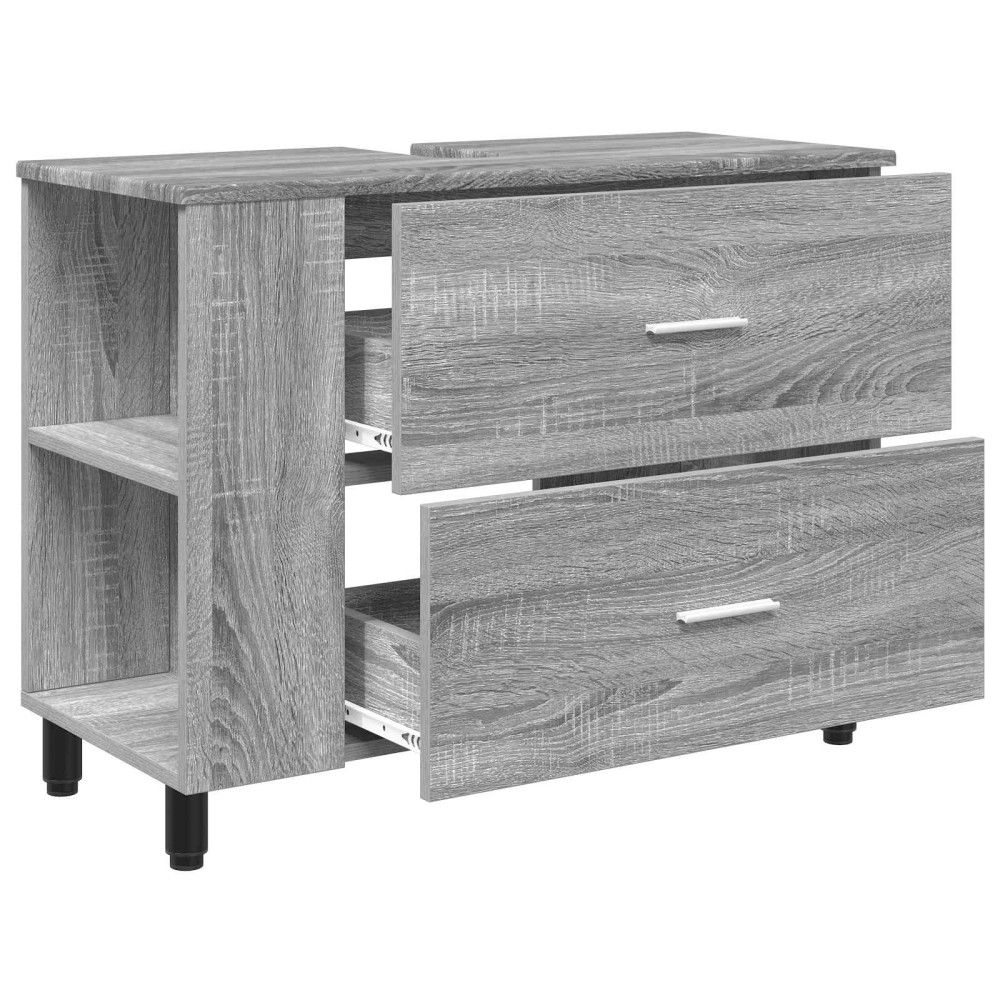 Produktbild för Badrums vaskenhet Grå Sonoma 80 x 35 x 60 cm Konstruerat trä