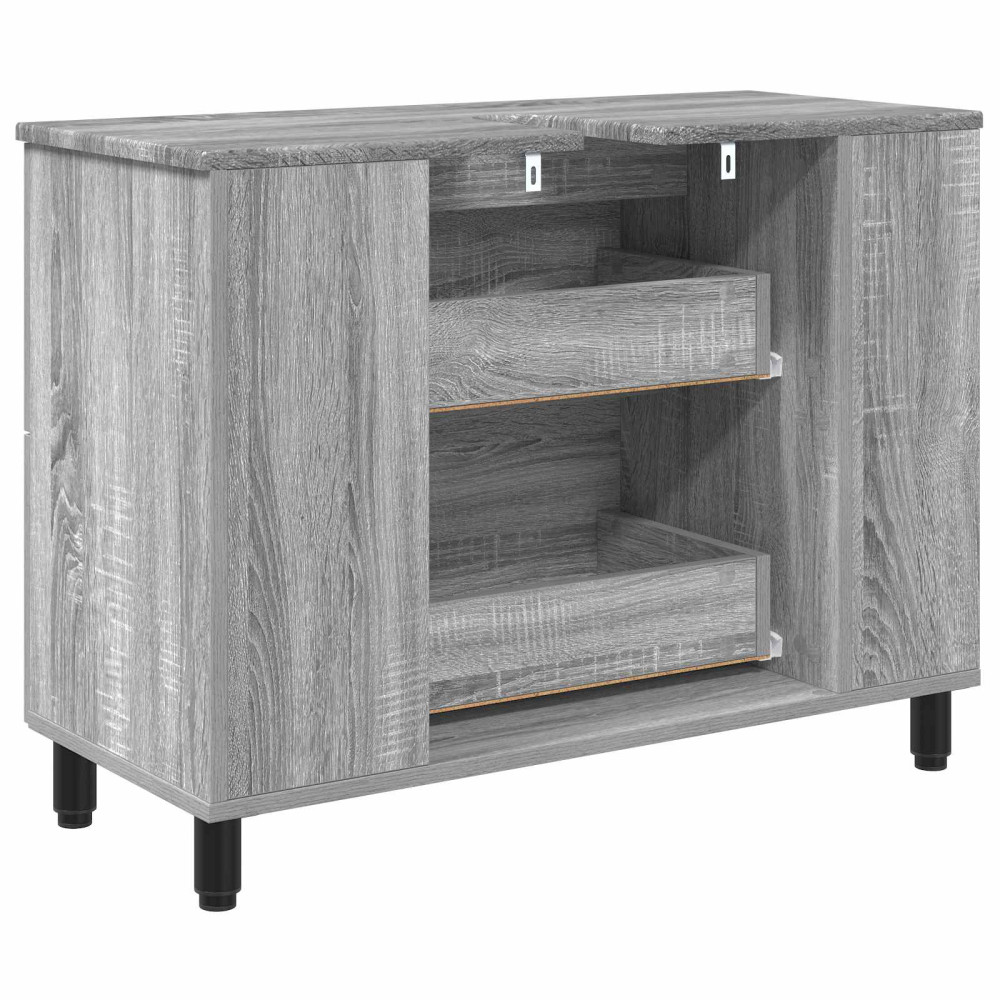 Produktbild för Badrums vaskenhet Grå Sonoma 80 x 35 x 60 cm Konstruerat trä