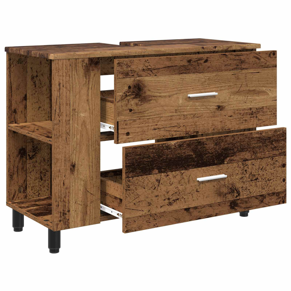 Produktbild för Badrums vaskenhet Gammalt trä 80 x 35 x 60 cm Konstruerat trä