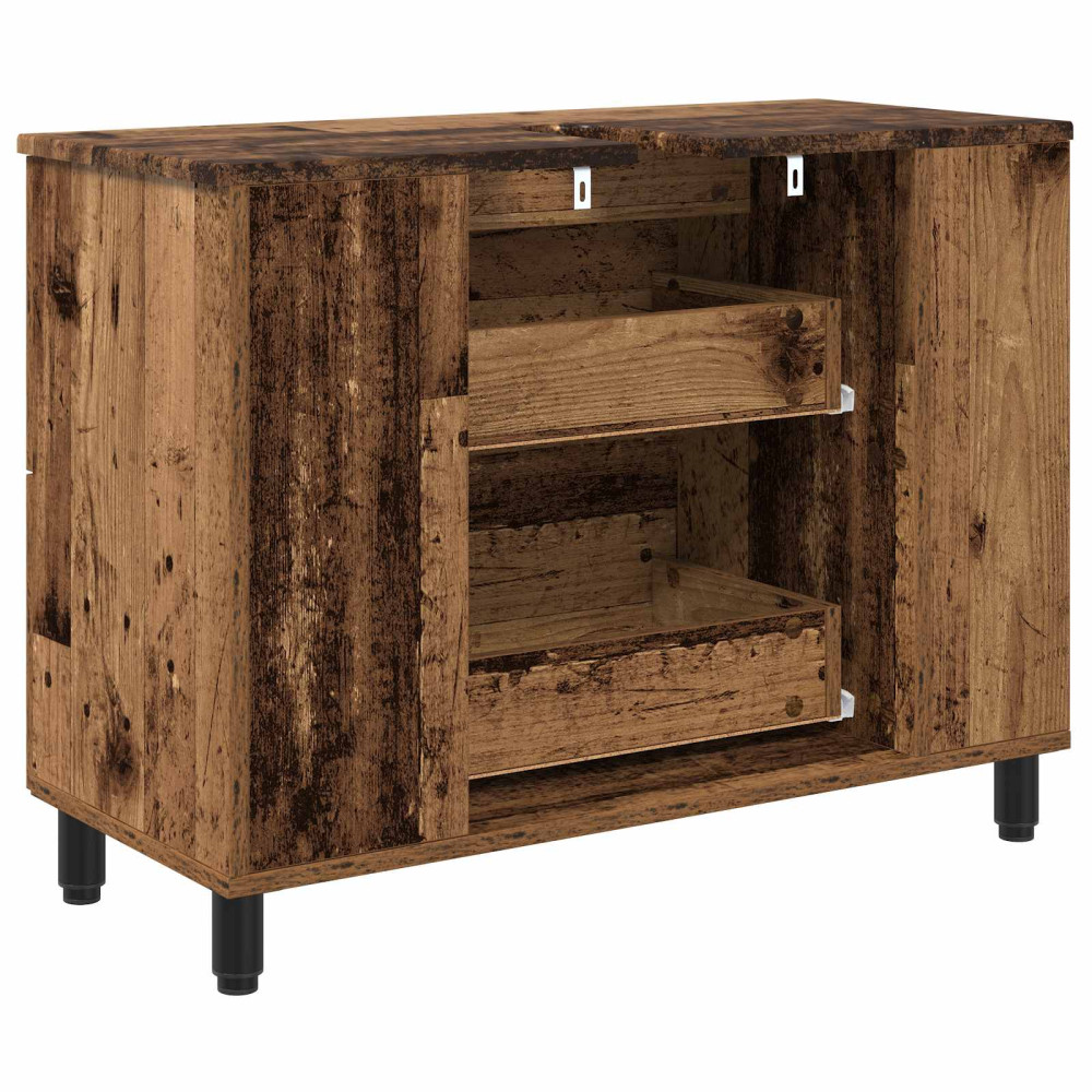Produktbild för Badrums vaskenhet Gammalt trä 80 x 35 x 60 cm Konstruerat trä