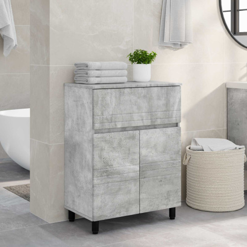 vidaXL Badrums vaskenhet Betonggrå 60 x 35 x 80 cm Konstruerat trä - Badrumsskåp