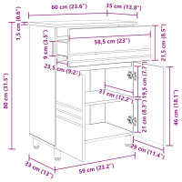Produktbild för Badrums vaskenhet Artisan-ek 60 x 35 x 80 cm Konstruerat trä