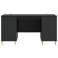 Produktbild för Skrivbord Svart Konstruerat trä 142,5 x 50 x 75 cm