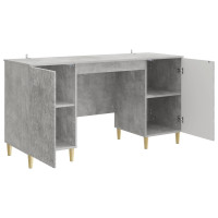 Produktbild för Skrivbord Betonggrå Konstruerat trä 142,5 x 50 x 75 cm
