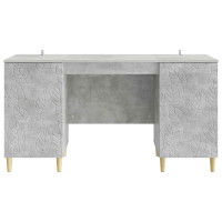 Produktbild för Skrivbord Betonggrå Konstruerat trä 142,5 x 50 x 75 cm