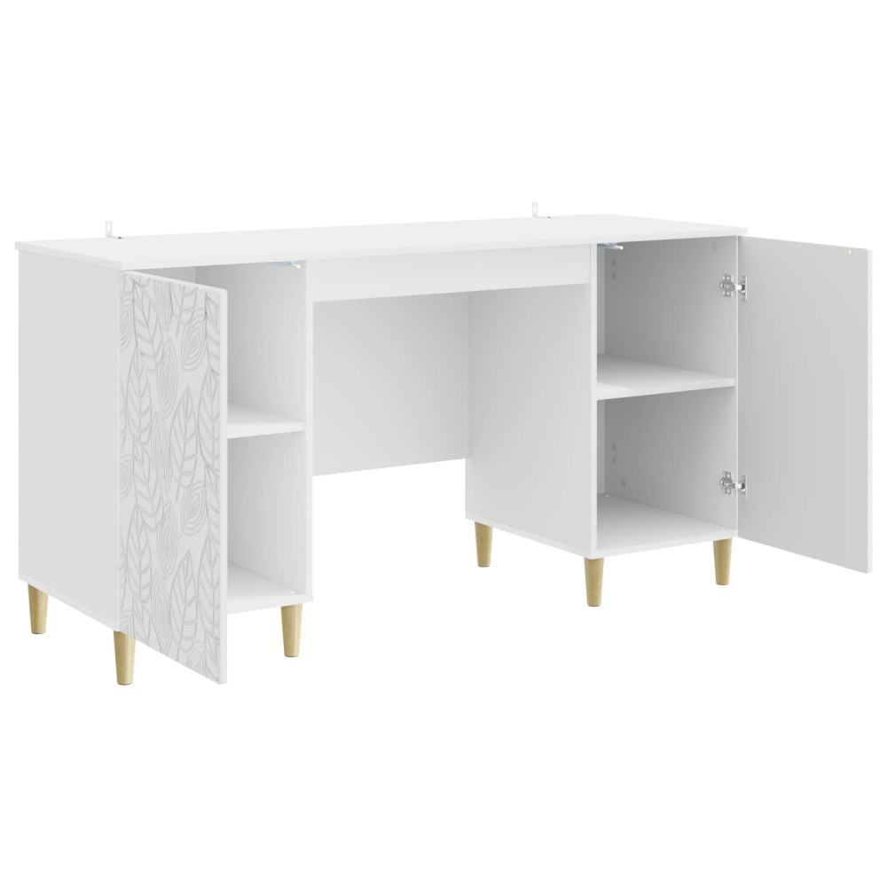 Produktbild för Skrivbord Vit högglans Konstruerat trä 142,5 x 50 x 75 cm