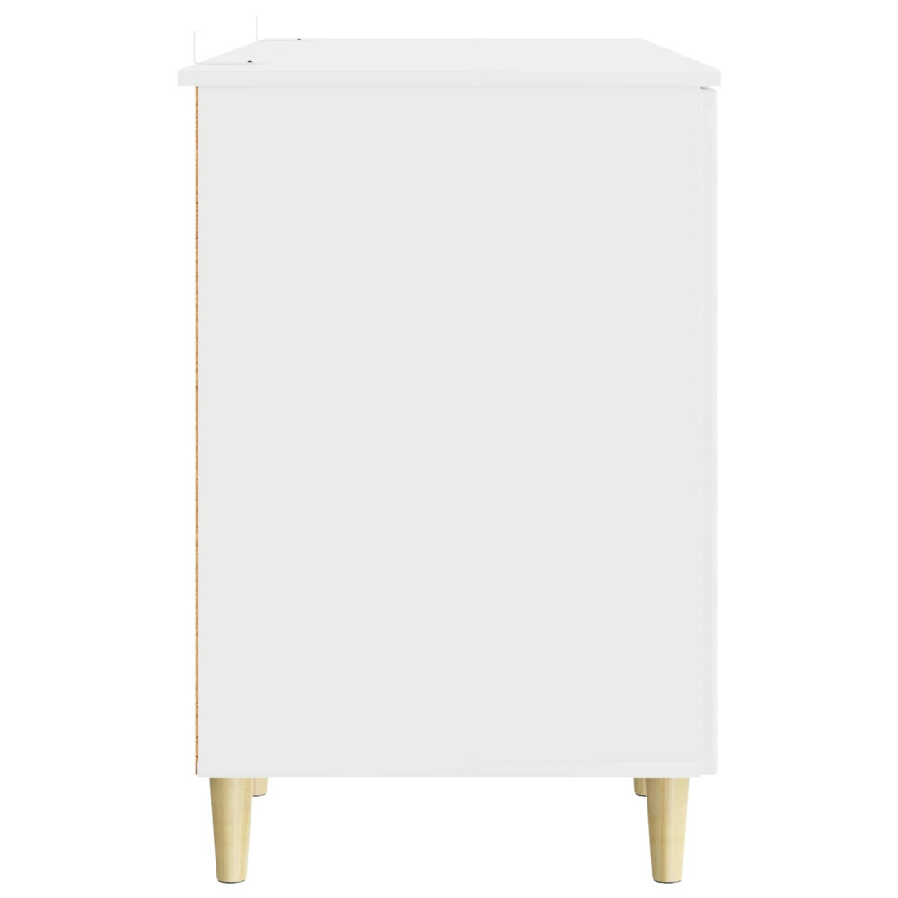 Produktbild för Skrivbord Vit högglans Konstruerat trä 142,5 x 50 x 75 cm
