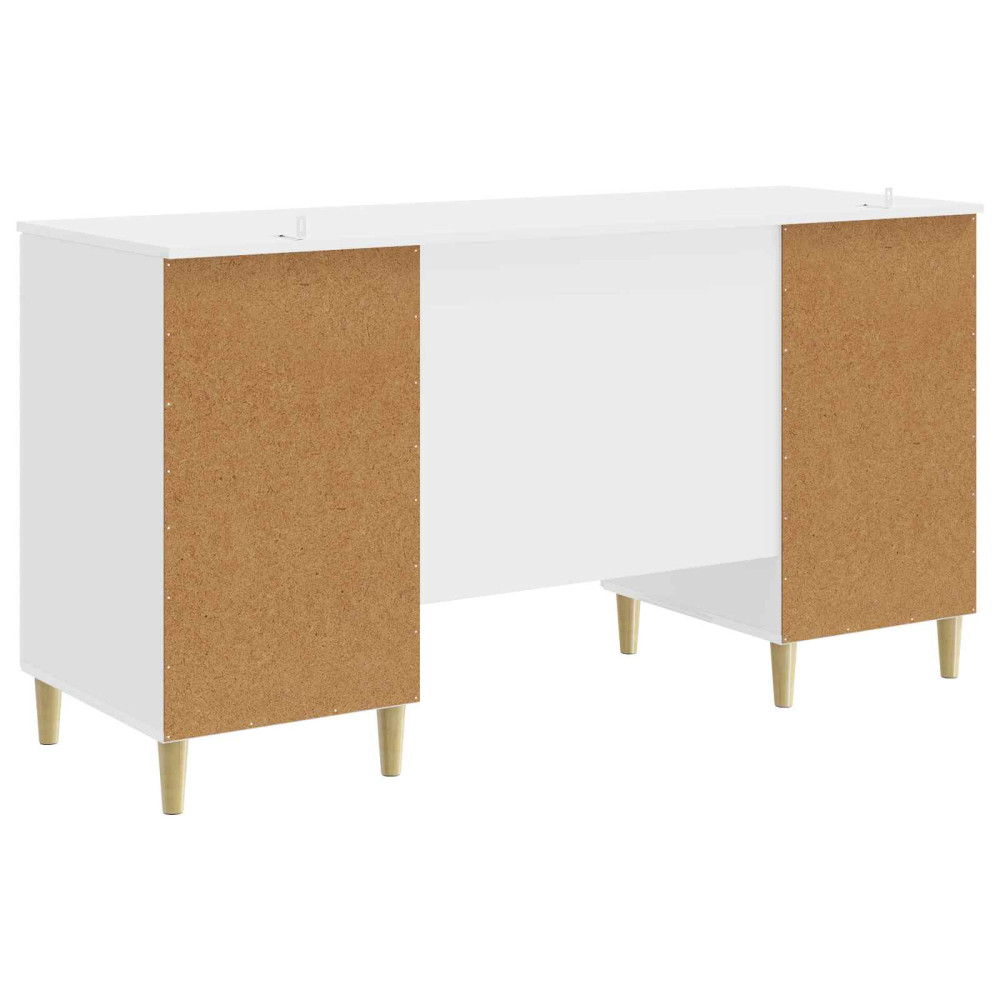 Produktbild för Skrivbord Vit högglans Konstruerat trä 142,5 x 50 x 75 cm