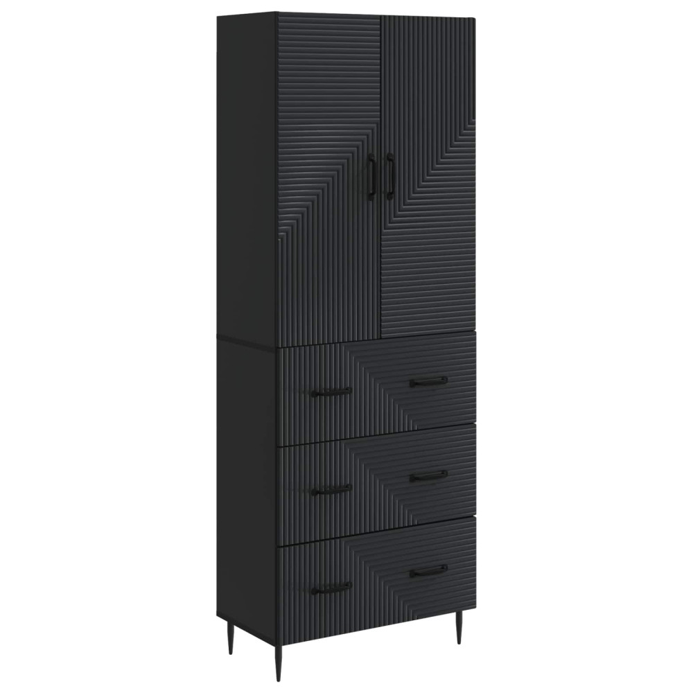 Produktbild för Skåpset 2 pcs Svart 66 x 34,5 x 90 cm Konstruerat trä