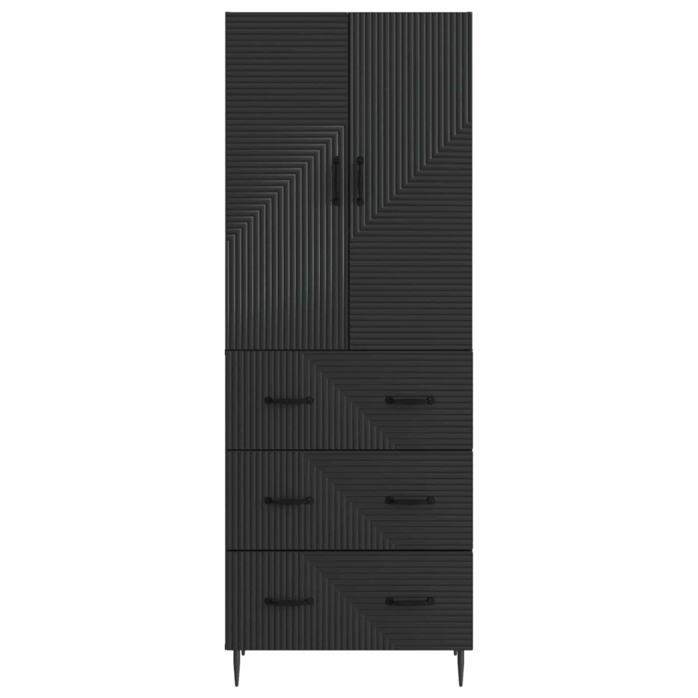 Produktbild för Skåpset 2 pcs Svart 66 x 34,5 x 90 cm Konstruerat trä
