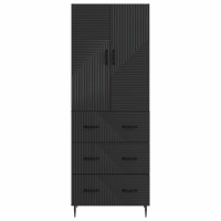 Produktbild för Skåpset 2 pcs Svart 66 x 34,5 x 90 cm Konstruerat trä