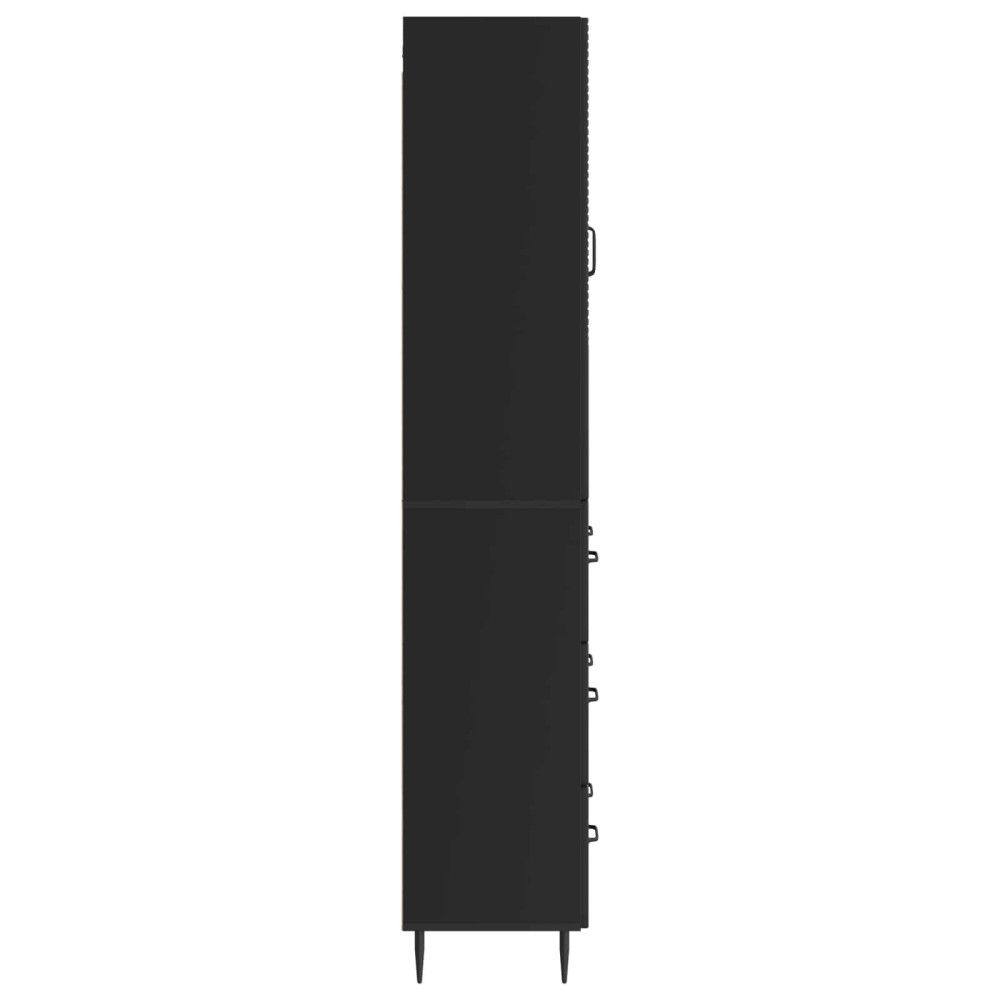 Produktbild för Skåpset 2 pcs Svart 66 x 34,5 x 90 cm Konstruerat trä