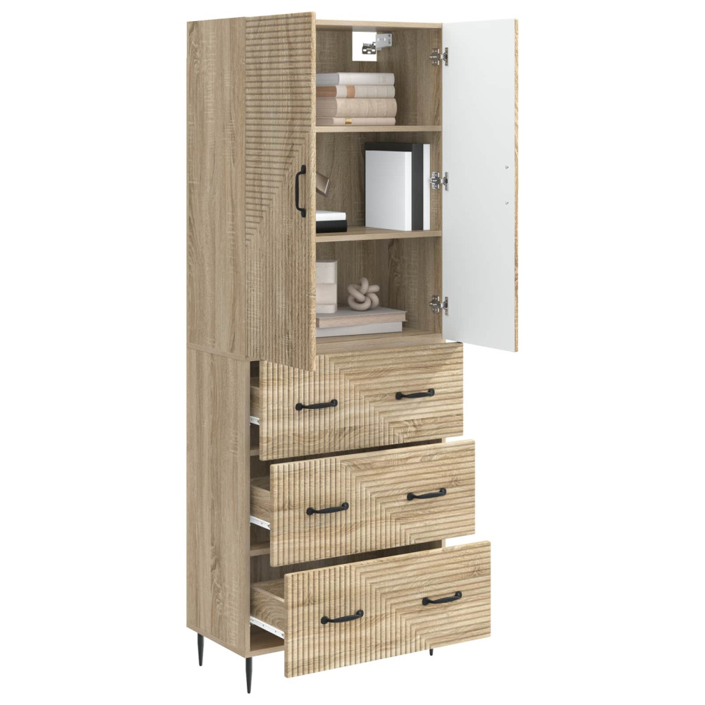 Produktbild för Skåpset 2 pcs Sonoma-ek 66 x 34,5 x 90 cm Konstruerat trä