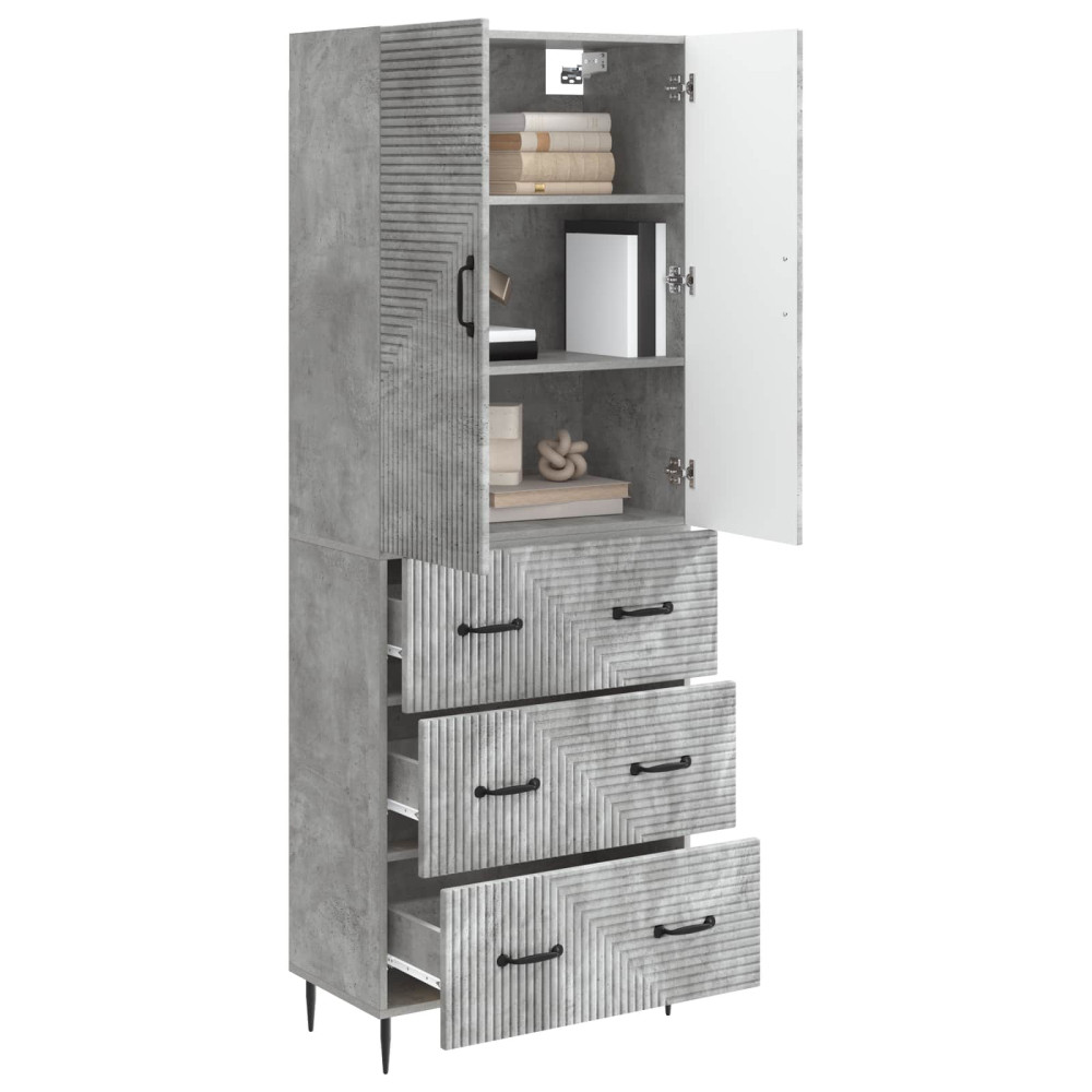 Produktbild för Skåpset 2 pcs Betonggrå 66 x 34,5 x 90 cm Konstruerat trä
