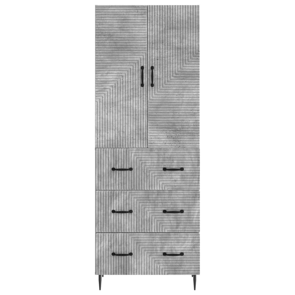 Produktbild för Skåpset 2 pcs Betonggrå 66 x 34,5 x 90 cm Konstruerat trä
