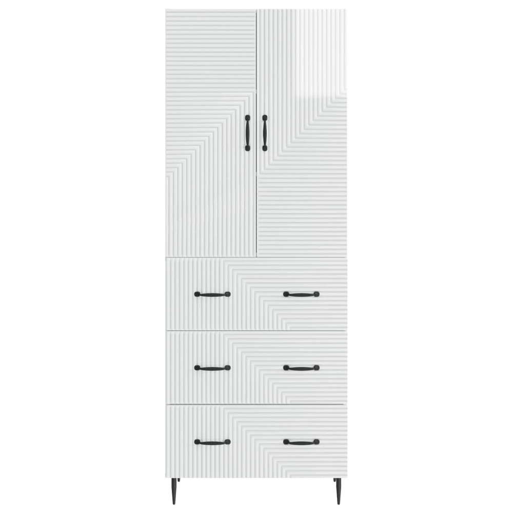 Produktbild för Skåpset 2 pcs Vit högglans 66 x 34,5 x 90 cm Konstruerat trä