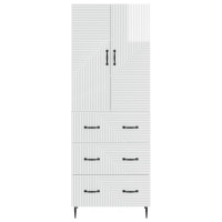 Produktbild för Skåpset 2 pcs Vit högglans 66 x 34,5 x 90 cm Konstruerat trä