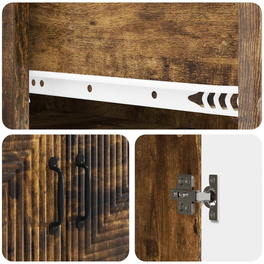 Produktbild för Skåpset 2 pcs Rökt ek 66 x 34,5 x 90 cm Konstruerat trä