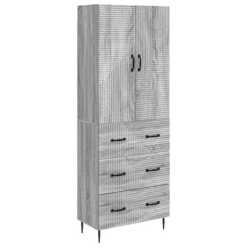 vidaXL Skåpset 2 pcs Grå Sonoma 66 x 34,5 x 90 cm Konstruerat trä