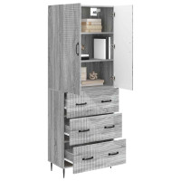 Produktbild för Skåpset 2 pcs Grå Sonoma 66 x 34,5 x 90 cm Konstruerat trä
