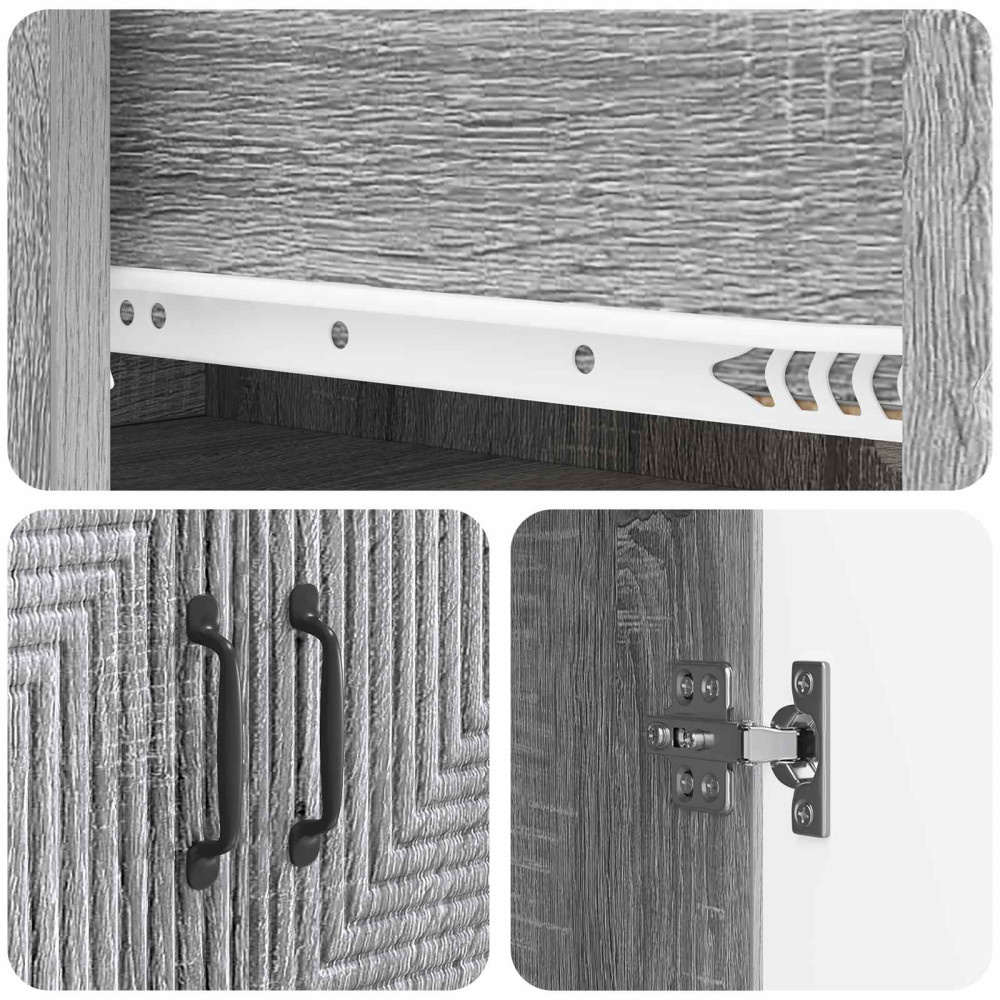 Produktbild för Skåpset 2 pcs Grå Sonoma 66 x 34,5 x 90 cm Konstruerat trä
