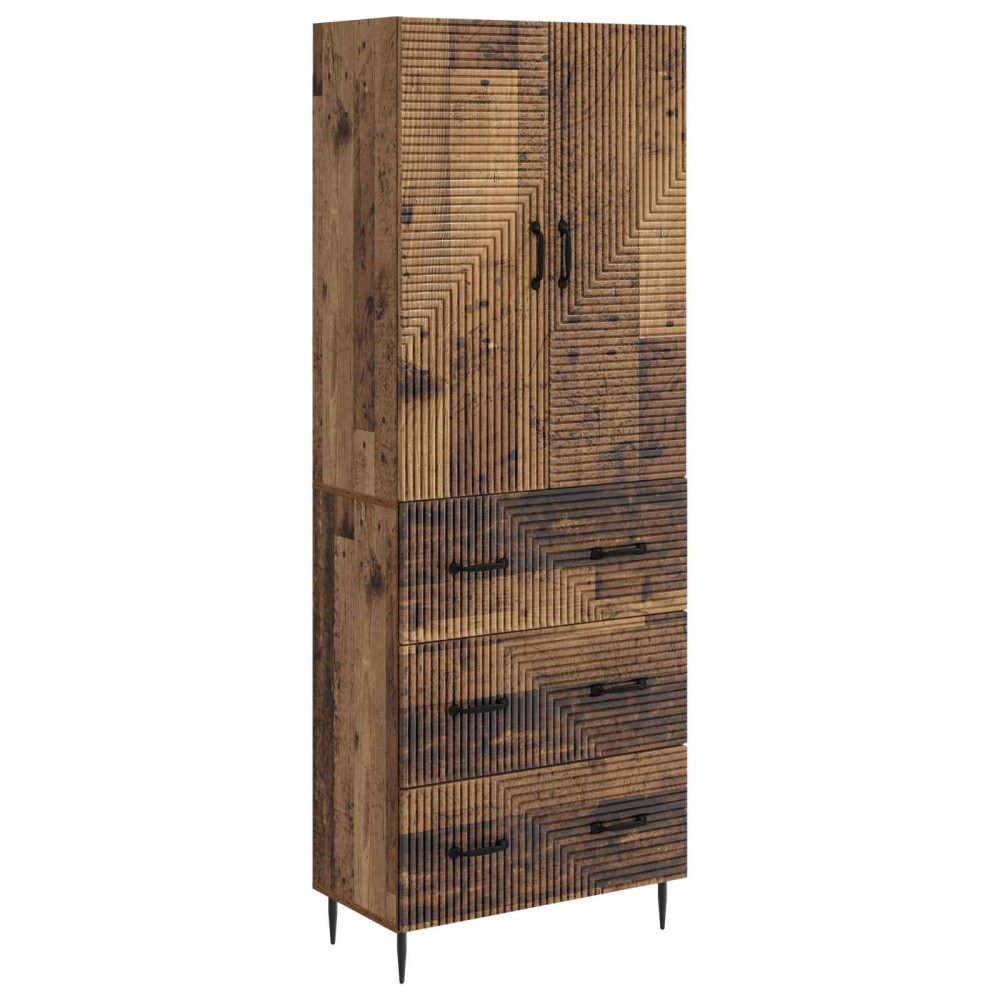 Produktbild för Skåpset 2 pcs Gammalt trä 66 x 34,5 x 90 cm Konstruerat trä