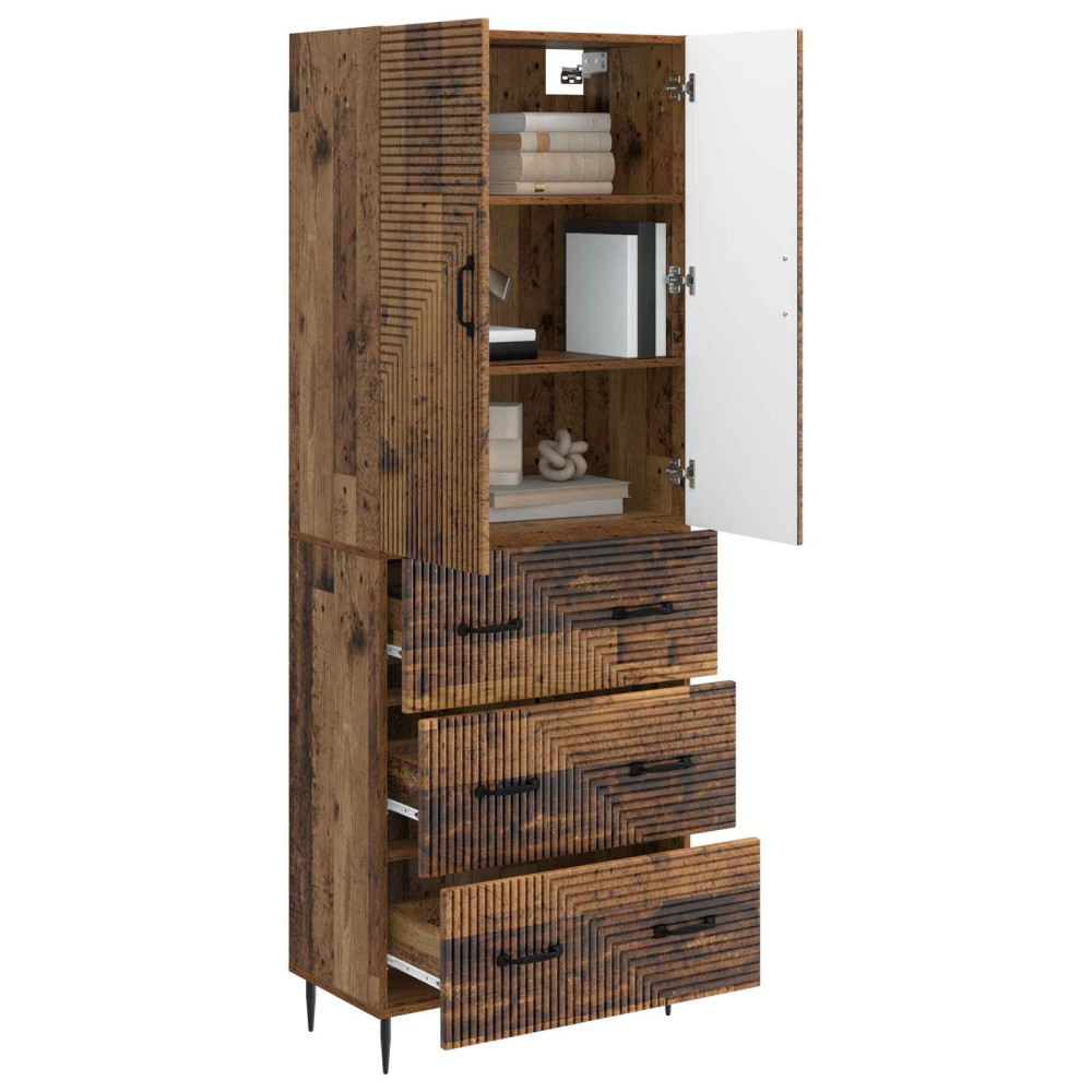 Produktbild för Skåpset 2 pcs Gammalt trä 66 x 34,5 x 90 cm Konstruerat trä