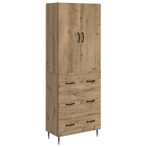 vidaXL Skåpset 2 pcs Artisan-ek 66 x 34,5 x 90 cm Konstruerat trä