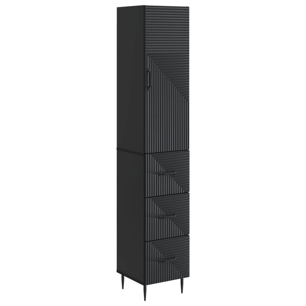 Produktbild för Skåpset 2 pcs Svart 33 x 34,5 x 90 cm Konstruerat trä