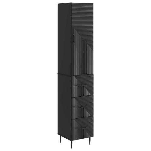 vidaXL Skåpset 2 pcs Svart 33 x 34,5 x 90 cm Konstruerat trä