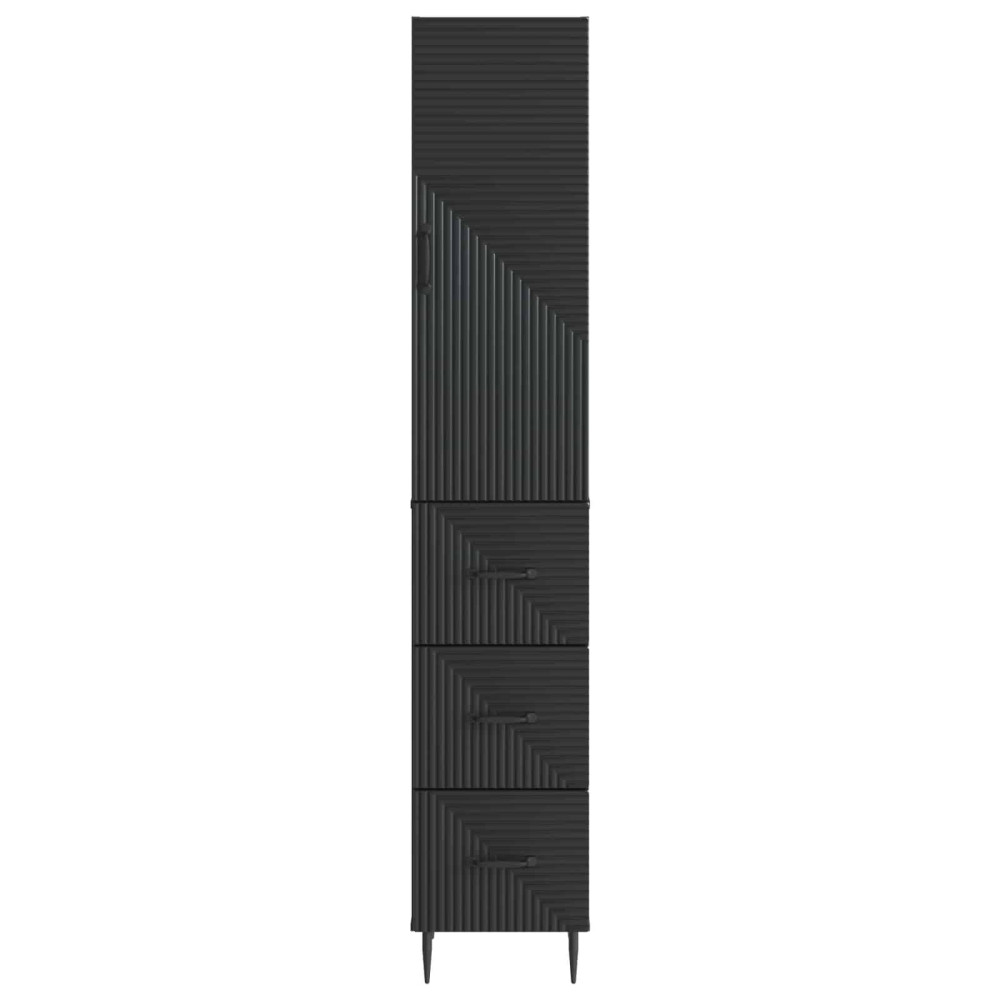 Produktbild för Skåpset 2 pcs Svart 33 x 34,5 x 90 cm Konstruerat trä