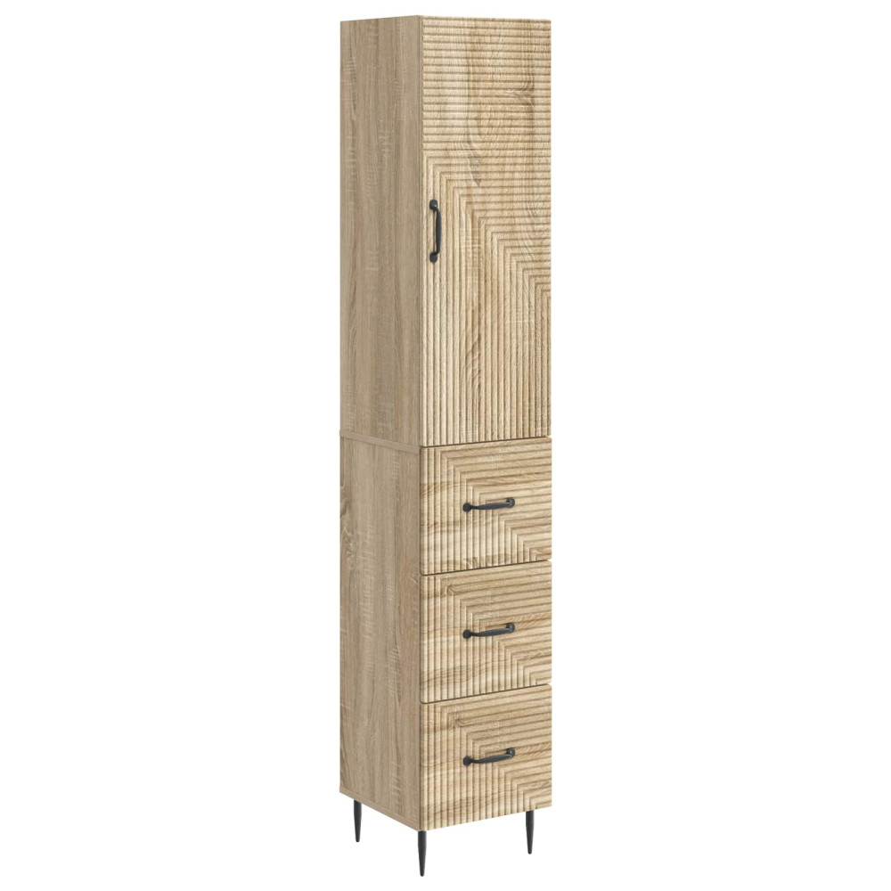 Produktbild för Skåpset 2 pcs Sonoma-ek 33 x 34,5 x 90 cm Konstruerat trä