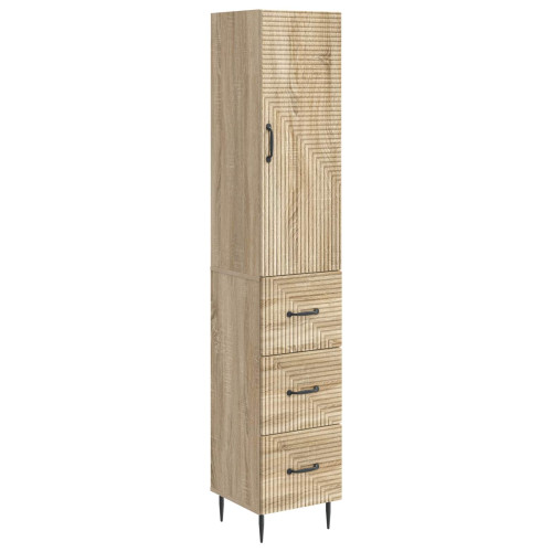 vidaXL Skåpset 2 pcs Sonoma-ek 33 x 34,5 x 90 cm Konstruerat trä