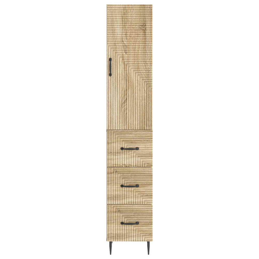 Produktbild för Skåpset 2 pcs Sonoma-ek 33 x 34,5 x 90 cm Konstruerat trä