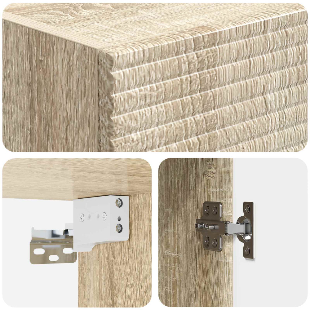 Produktbild för Skåpset 2 pcs Sonoma-ek 33 x 34,5 x 90 cm Konstruerat trä