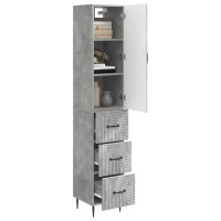 Produktbild för Skåpset 2 pcs Betonggrå 33 x 34,5 x 90 cm Konstruerat trä