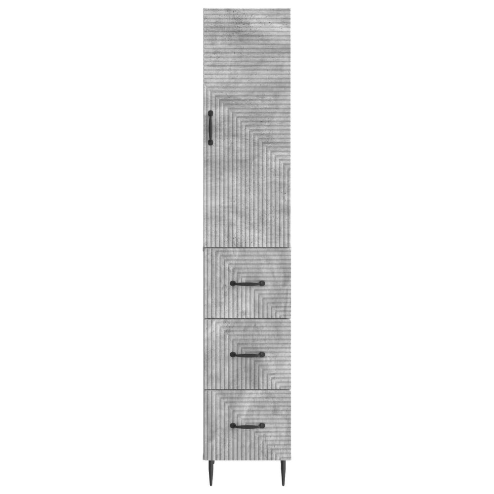 Produktbild för Skåpset 2 pcs Betonggrå 33 x 34,5 x 90 cm Konstruerat trä