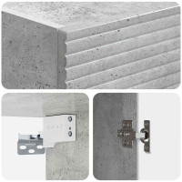 Produktbild för Skåpset 2 pcs Betonggrå 33 x 34,5 x 90 cm Konstruerat trä